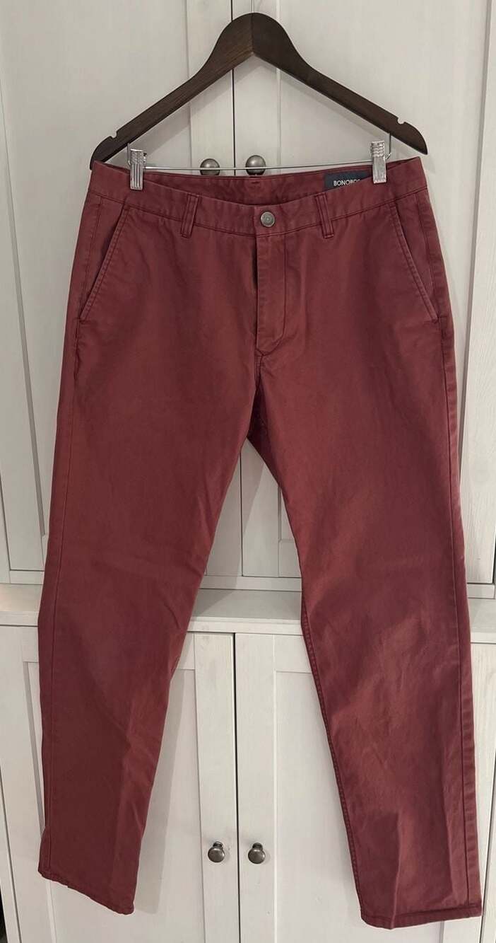 Bonobos Washed Chinos Burgundy Red Men's Pants Size 34/34